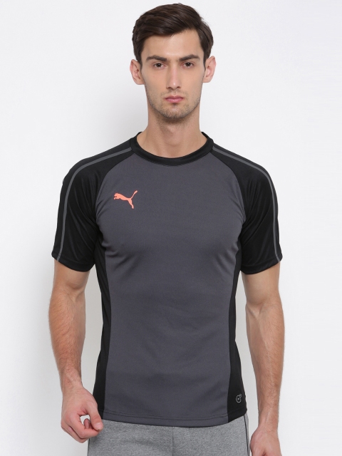 

Puma Men Black & Grey Solid Round Neck evoTRG Training T-shirt