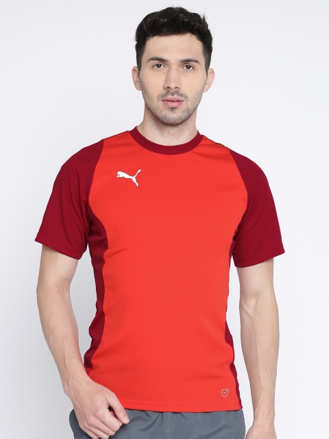 

Puma Men Red Colourblocked Round Neck ftblTRG T-shirt