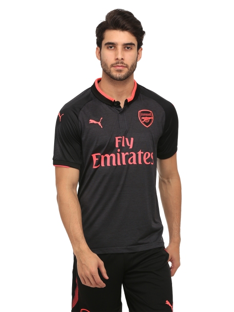 

Puma Men Charcoal Grey Arsenal F.C. Third Replica Printed Polo Collar T-shirt