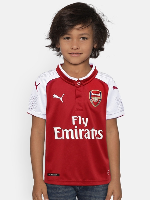 

Puma Boys Red & White Printed & Colourblocked Round Neck T-shirt
