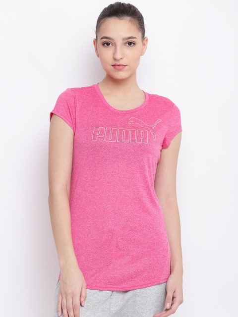 

Puma Women Pink Active ESS Printed Round Neck T-shirt