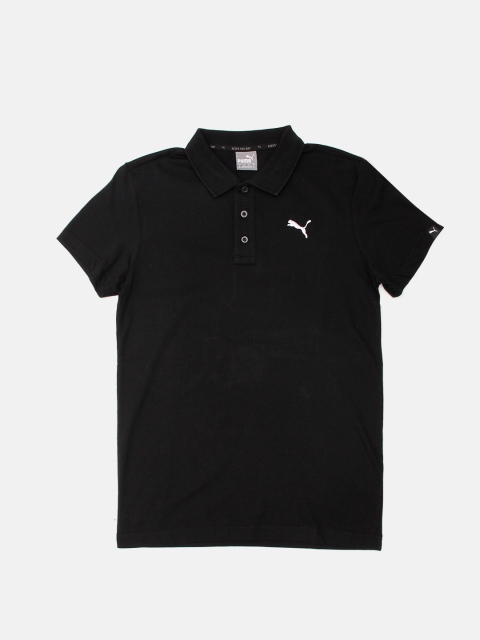 

Puma Men Black Solid Polo Collar Pure Cotton T-shirt
