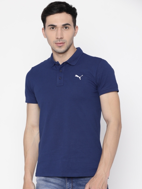 

Puma Men Blue ESS Pique Solid Polo Collar Slim Fit T-shirt