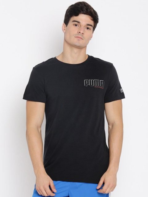 

Puma Men Black Solid Round Neck STYLE Athletics T-shirt