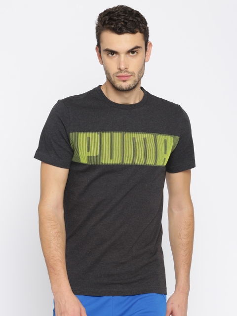 

Puma Men Charcoal Grey Printed Round Neck Active Hero T-shirt