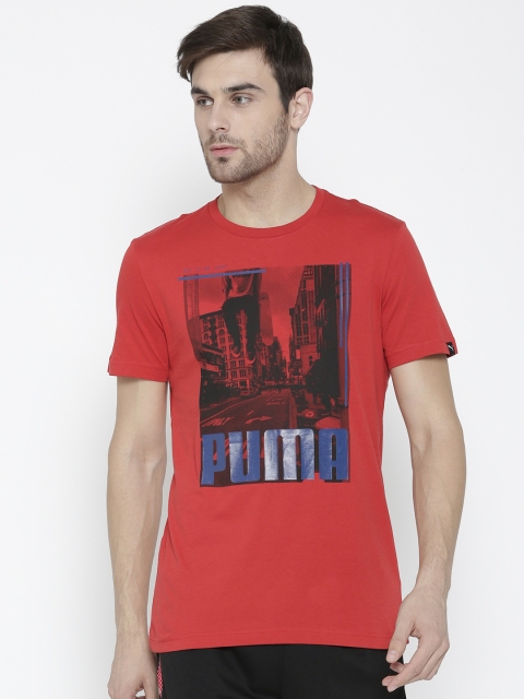 

Puma Men Red City Photo Printed Round Neck T-shirt