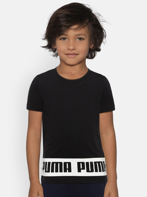 

Puma Boys Black Printed Round Neck T-shirt