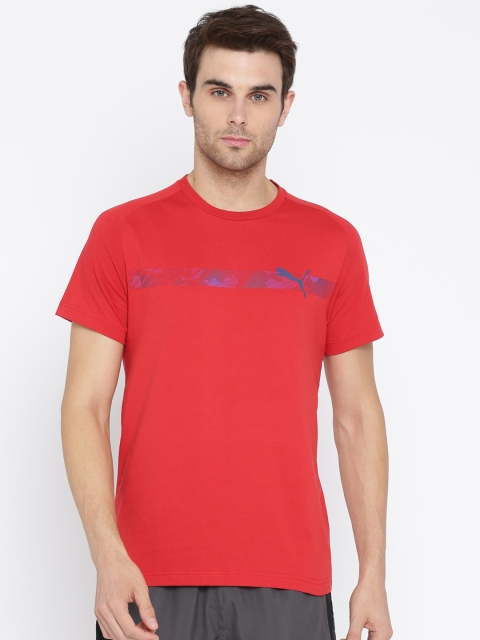 

Puma Men Red Printed Round Neck T-shirt