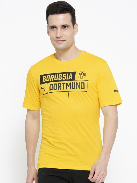 

Puma Men Yellow BVB Borussia Printed Round Neck T-shirt