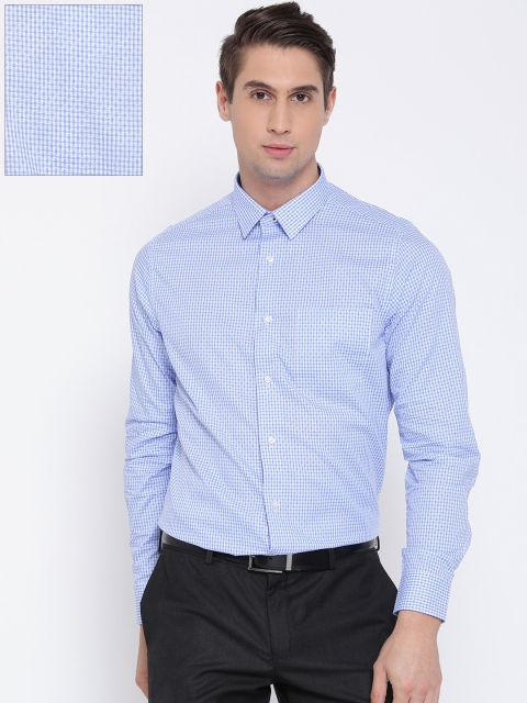 

Blackberrys Men Blue & White Slim Fit Checked Formal Shirt