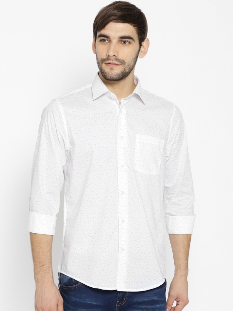 

Blackberrys Men White Slim Fit Printed Formal Shirt