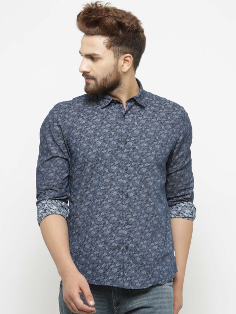 

Blackberrys Men Navy Blue Slim Fit Printed Casual Shirt