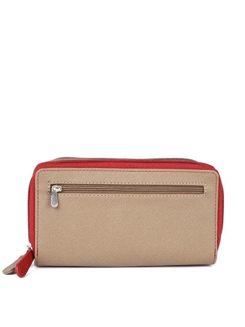 

Baggit Women Beige Solid Zip Around Wallet