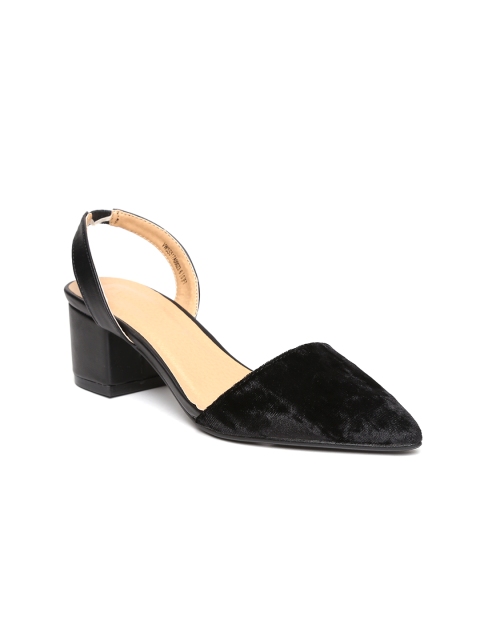 

Van Heusen Women Black Solid Slingbacks