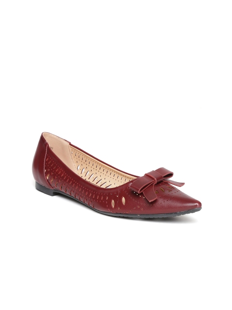 

Van Heusen Women Burgundy Cut-Out Ballerinas