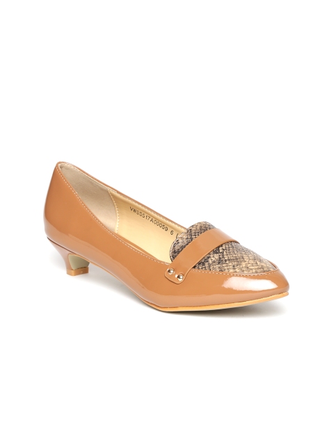 

Van Heusen Women Brown Solid Pumps with Snakeskin-Textured Detail