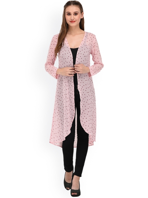 

PURYS Pink Printed Longline Shrug