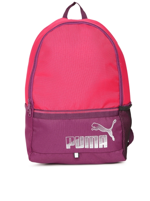 

Puma Unisex Pink & Purple Colourblocked Phase Backpack