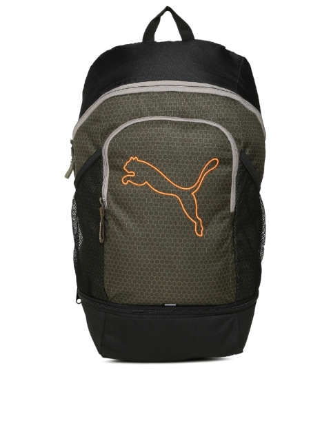 

Puma Unisex Olive Green & Black Echo Colourblocked Backpack