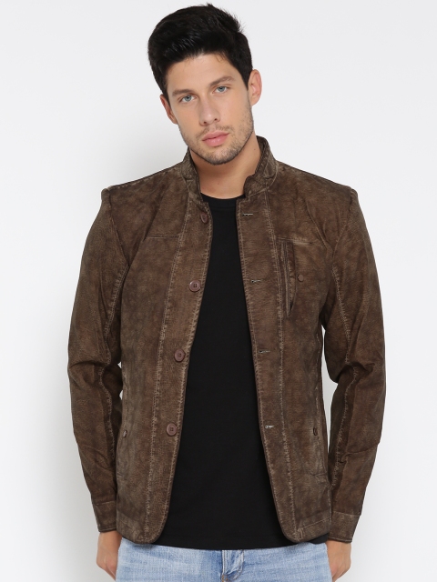 

Fort Collins Men Brown Solid Tailored Jacket