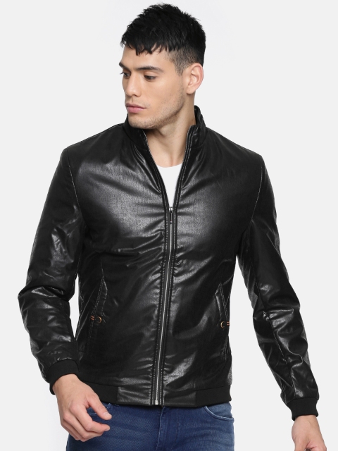 

Fort Collins Men Black Solid Bomber Jacket