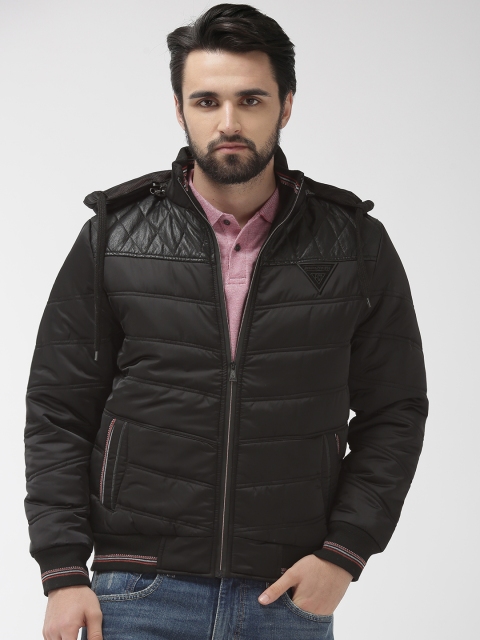 

Fort Collins Men Black Solid Detachable Hood Padded Jacket