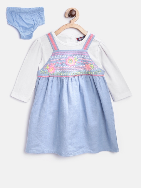 

Nauti Nati Girls Blue & White Clothing Set