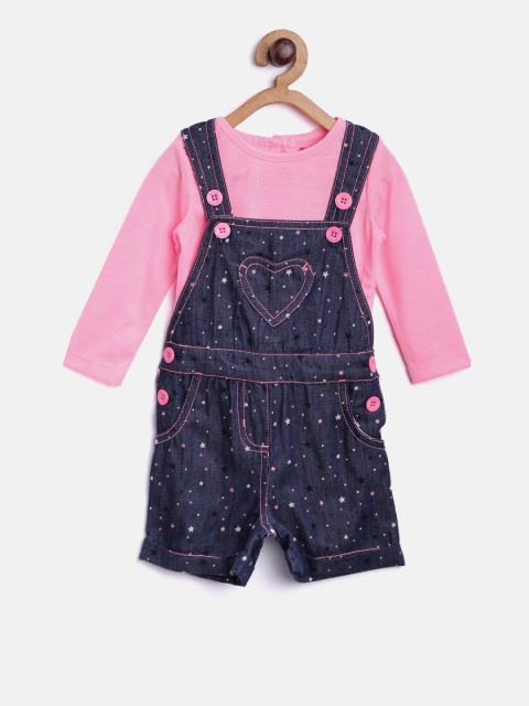 

Nauti Nati Girls Navy Star Print Chambray Dungarees with T-shirt, Navy blue