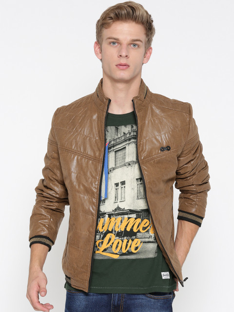 

Fort Collins Men Brown Solid Bomber Jacket