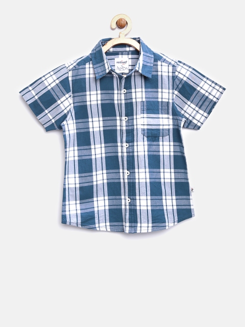 

Nauti Nati Boys Navy & White Checked Casual Shirt, Navy blue