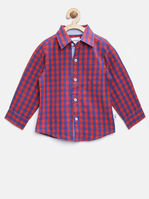 

Nauti Nati Boys Red & Blue Checked Casual Shirt