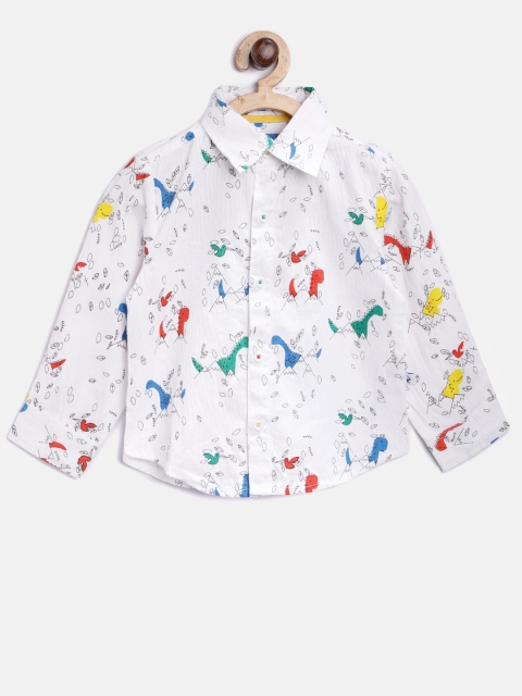 

Nauti Nati Boys White Regular Fit Printed Casual Shirt