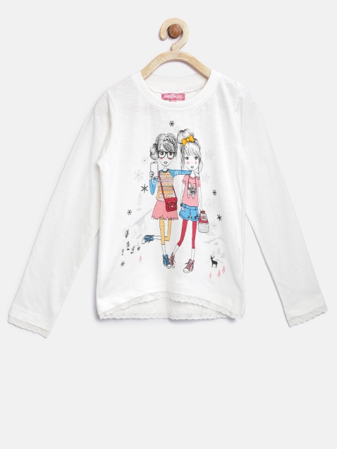 

Nauti Nati Girls White Printed Top