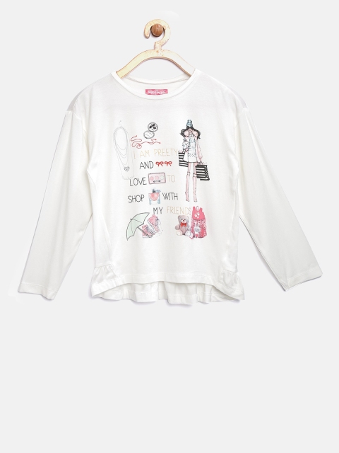 

Nauti Nati Girls Off-White Printed Top