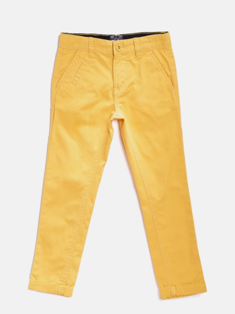 Nauti Nati Boys Yellow Regular Fit Solid Trousers