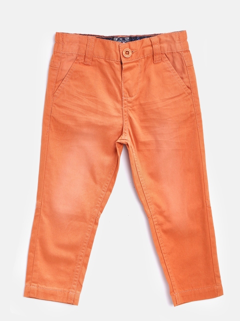 

Nauti Nati Boys Rust Orange Regular Fit Solid Trousers