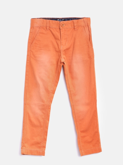 

Nauti Nati Boys Rust Orange Regular Fit Solid Trousers
