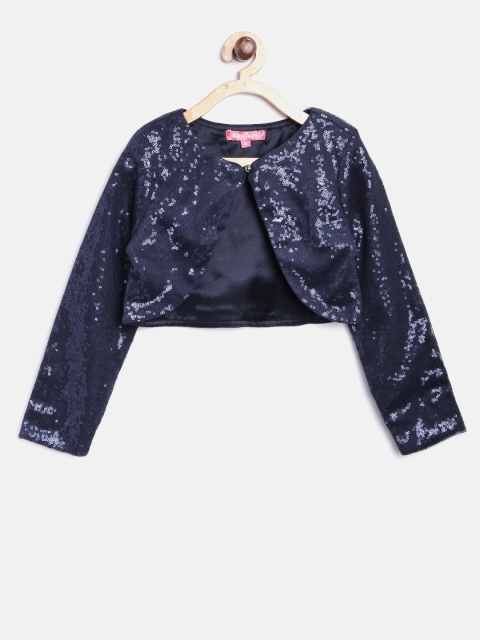 

Nauti Nati Girls Navy Sequinned Net Shrug, Navy blue
