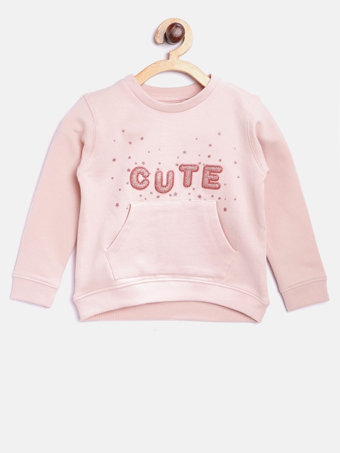 

Nauti Nati Girls Dusty Pink Shimmer Sweatshirt with Applique Detail