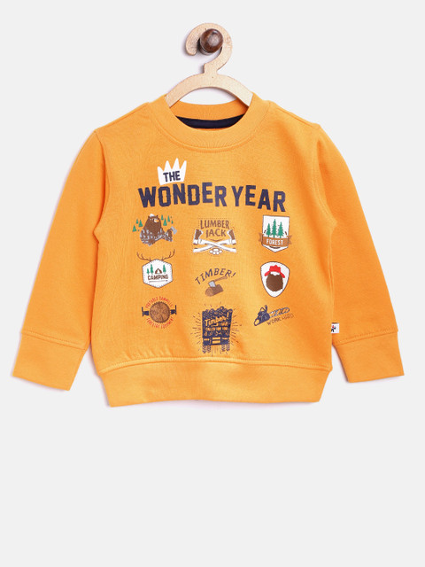 

Nauti Nati Boys Yellow Printed Sweatshirt