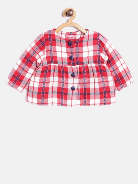 

Nauti Nati Girls Red & Off-White Checked Padded Jacket