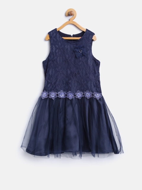 

Nauti Nati Girls Navy Blue Lace Fit & Flare Dress