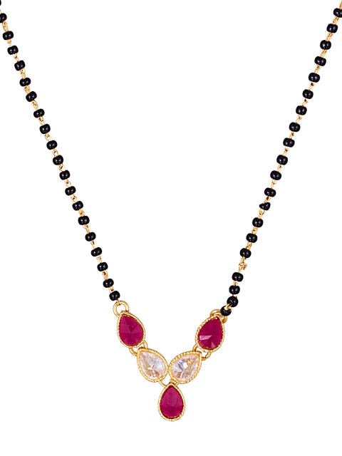 

Sia Art Jewellery Gold-Toned & Black Beaded Mangalsutra