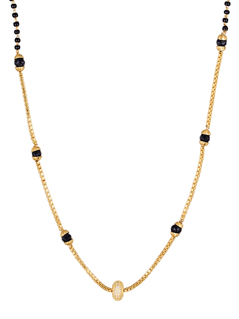 

Sia Art Jewellery Gold-Toned & Black Beaded Magalsutra
