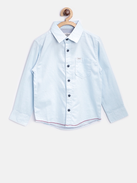 

Pepe Jeans Boys Blue Regular Fit Solid Casual Shirt