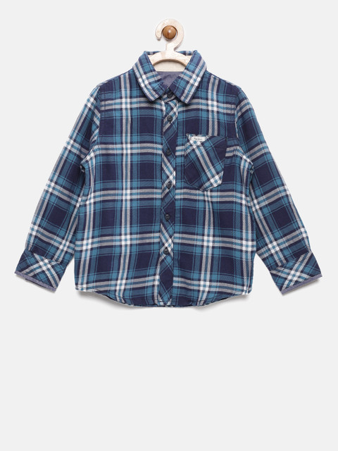 

Pepe Jeans Boys Blue Regular Fit Checked Casual Shirt