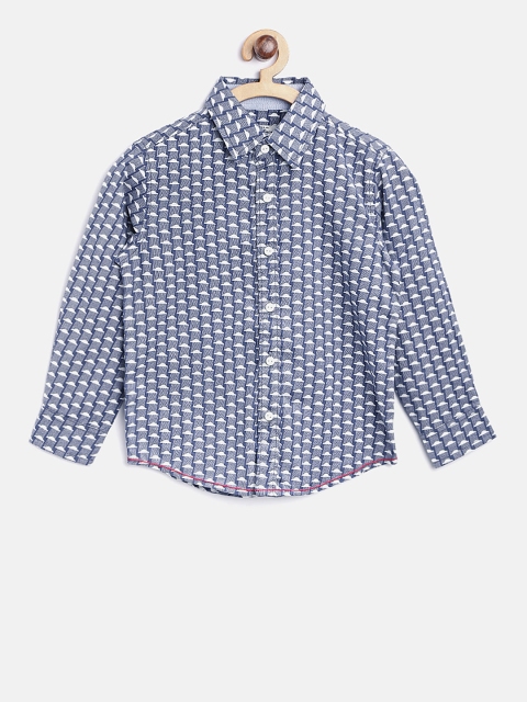 

Pepe Jeans Boys Blue & Off-White Printed Casual Shirt
