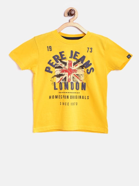 

Pepe Jeans Boys Yellow Printed Round Neck T-shirt