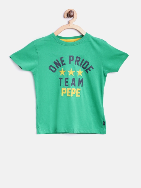 

Pepe Jeans Boys Green Printed Round Neck T-shirt