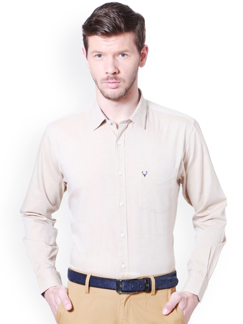

Allen Solly Men Beige Slim Fit Solid Semiformal Shirt